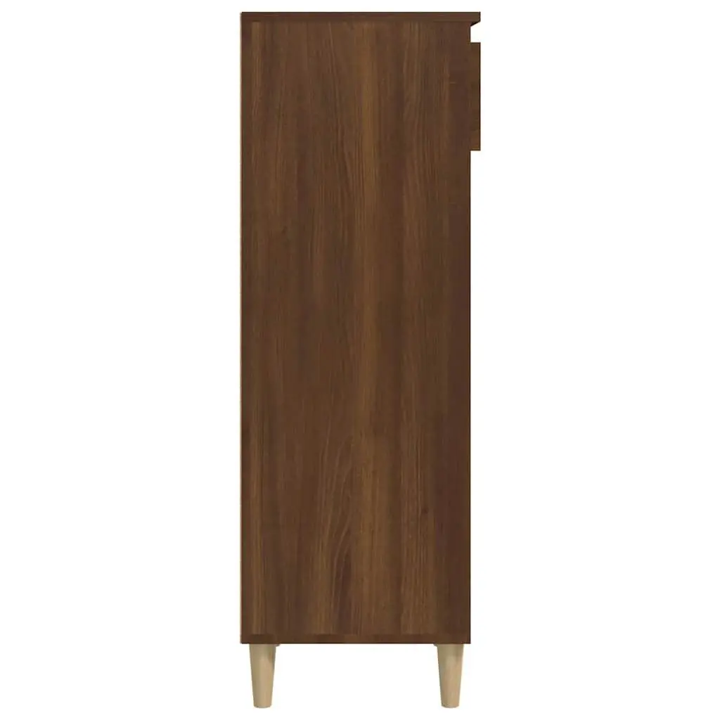 Shoe Cabinet Engineered Wood 40 x 36 x 105 cm Brown Oak 4 Shelves Drawer