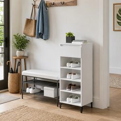 Elegant Shoe Storage Rack with Metal Frame 40x36x105cm