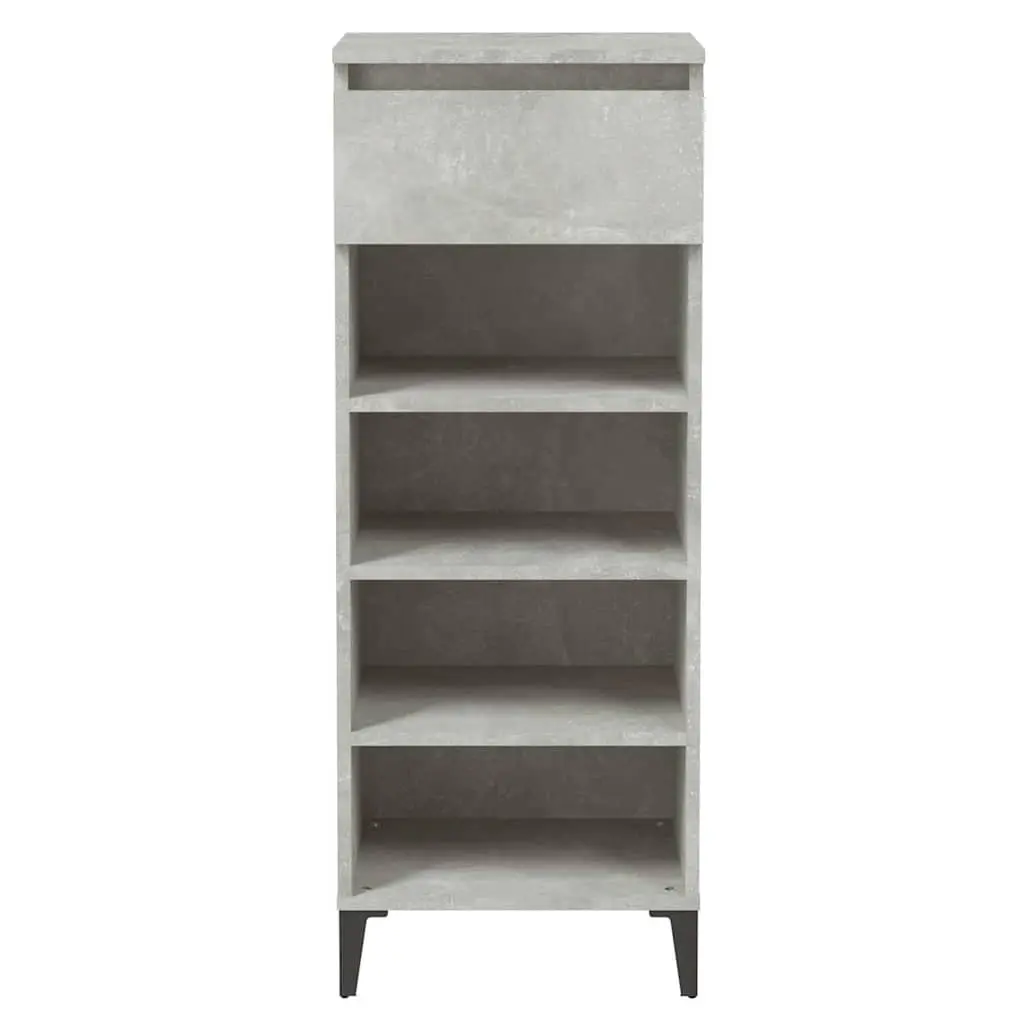 Shoe Rack Engineered Wood 40x36x105cm Grey Storage Cabinet Organiser