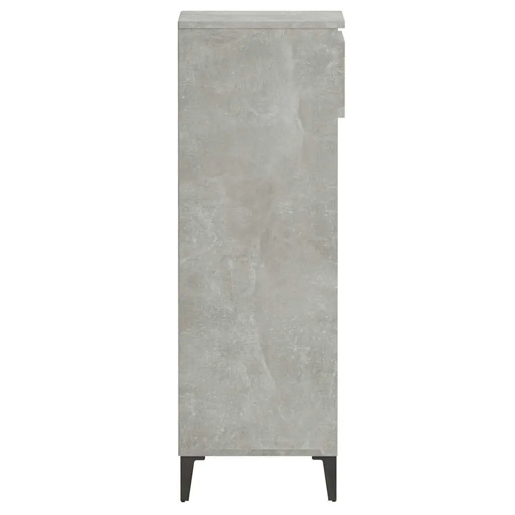 Shoe Rack Engineered Wood 40x36x105cm Grey Storage Cabinet Organiser