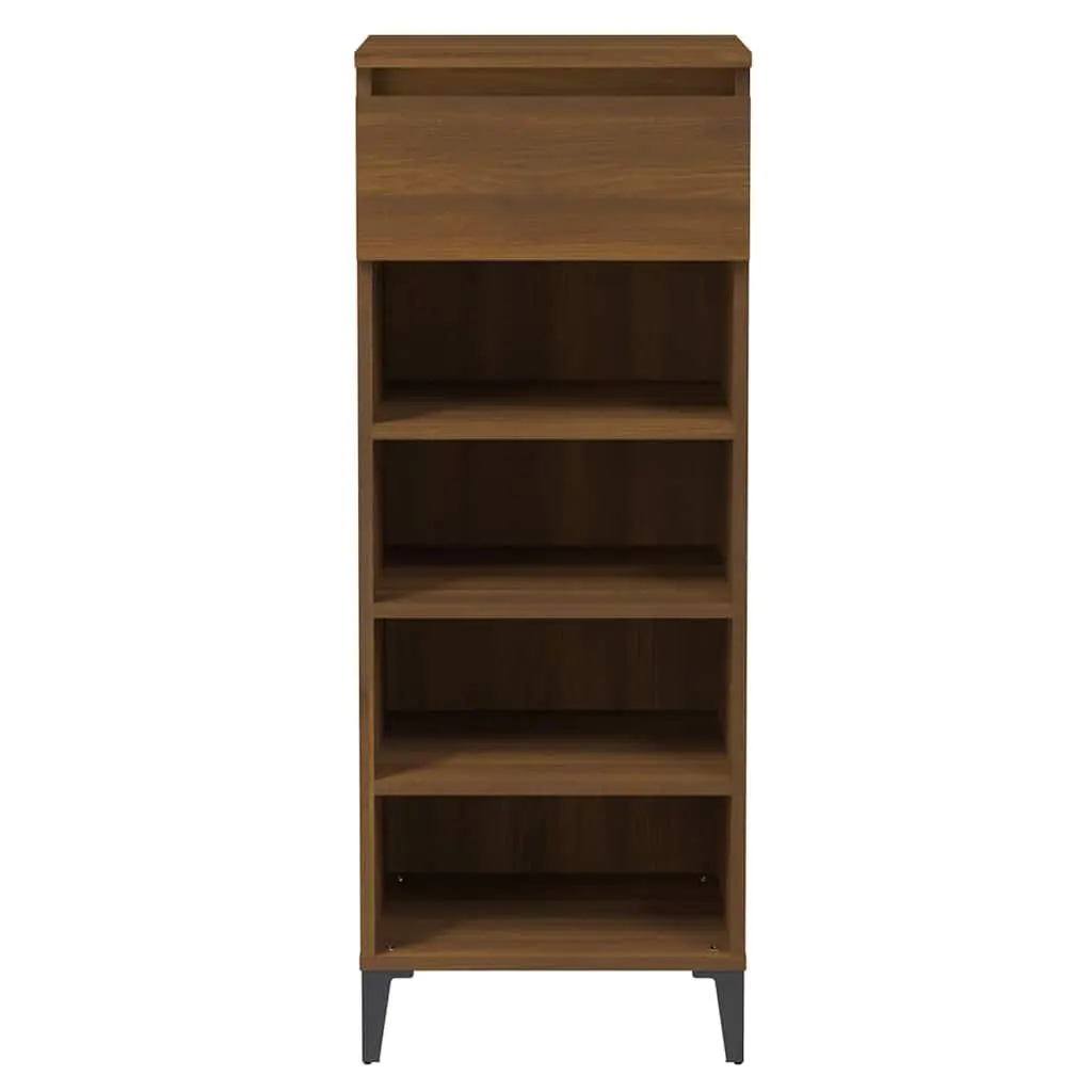 Shoe Storage Cabinet 40x36x105 cm Engineered Wood Brown with Drawer and Shelves