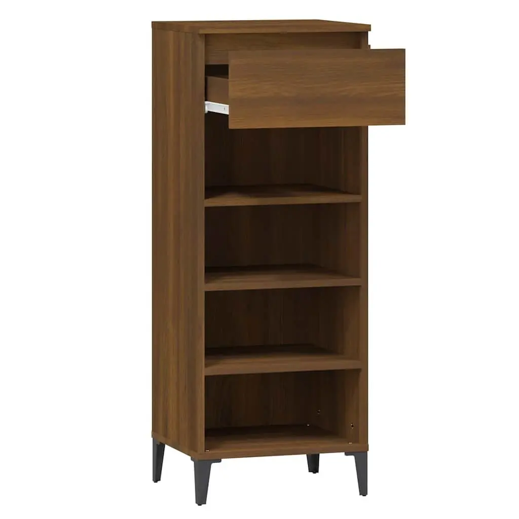 Shoe Storage Cabinet 40x36x105 cm Engineered Wood Brown with Drawer and Shelves