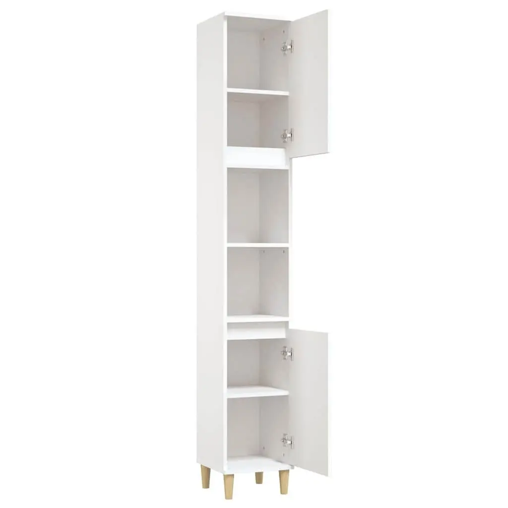White Bathroom Vanity Cabinet with 6 Compartments
