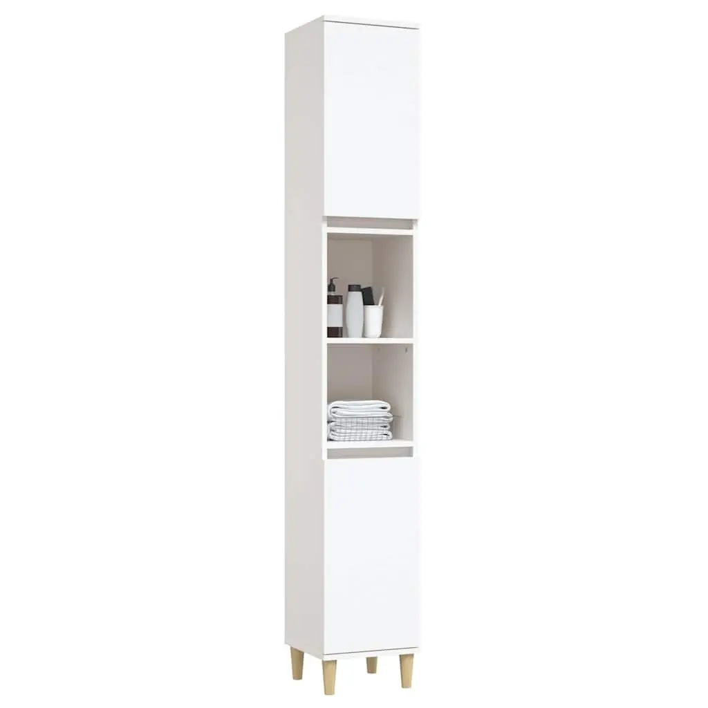 White Bathroom Vanity Cabinet with 6 Compartments