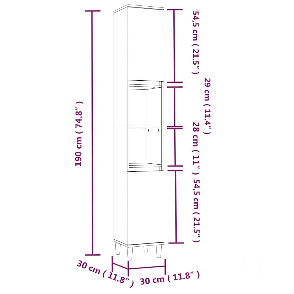 White Bathroom Vanity Cabinet with 6 Compartments