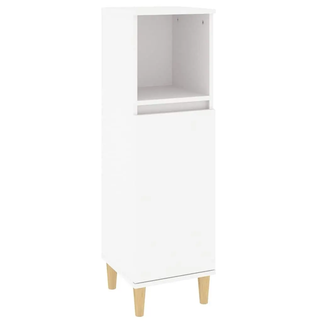 Engineered Wood Bathroom Vanity Cabinet with Eucalyptus Feet