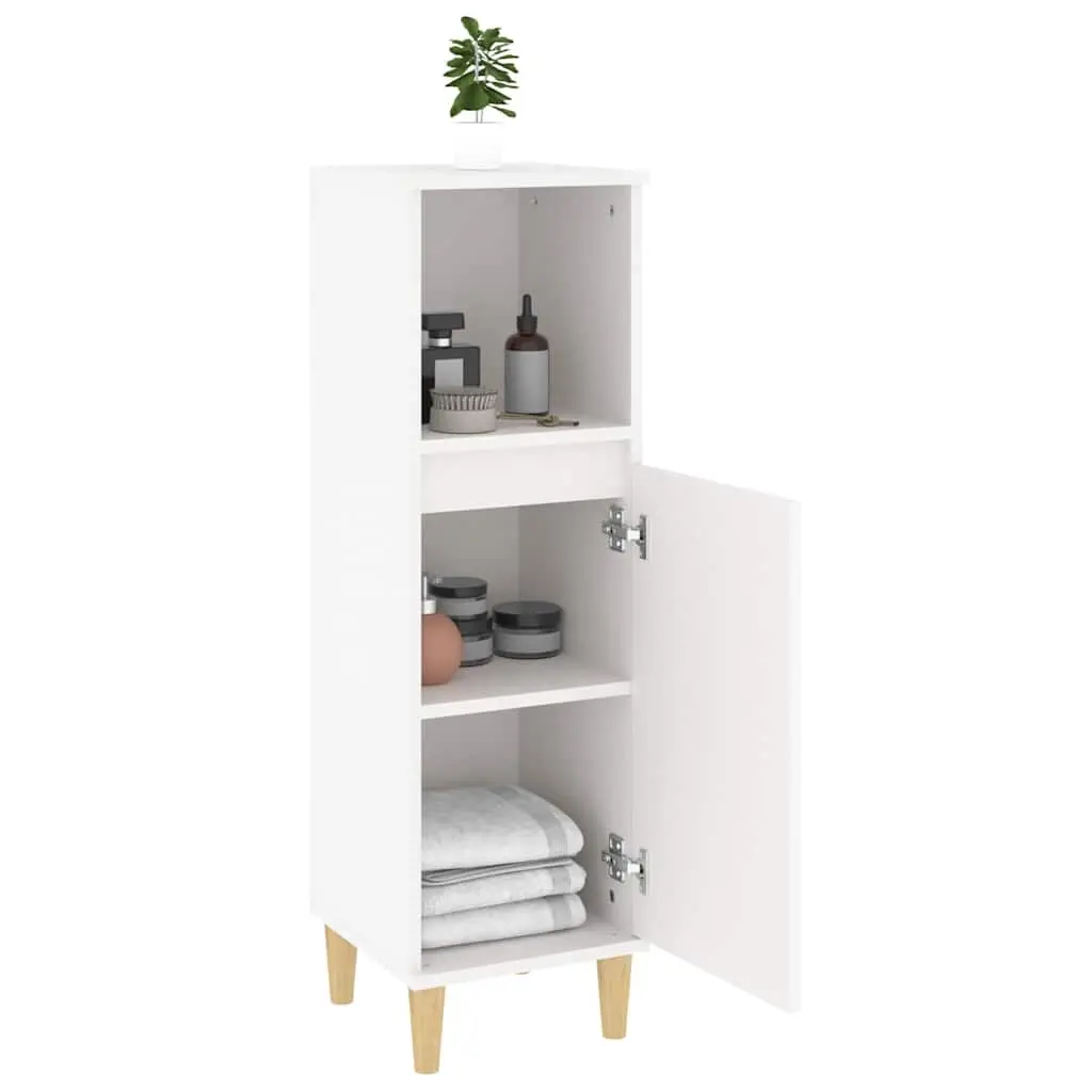 Engineered Wood Bathroom Vanity Cabinet with Eucalyptus Feet