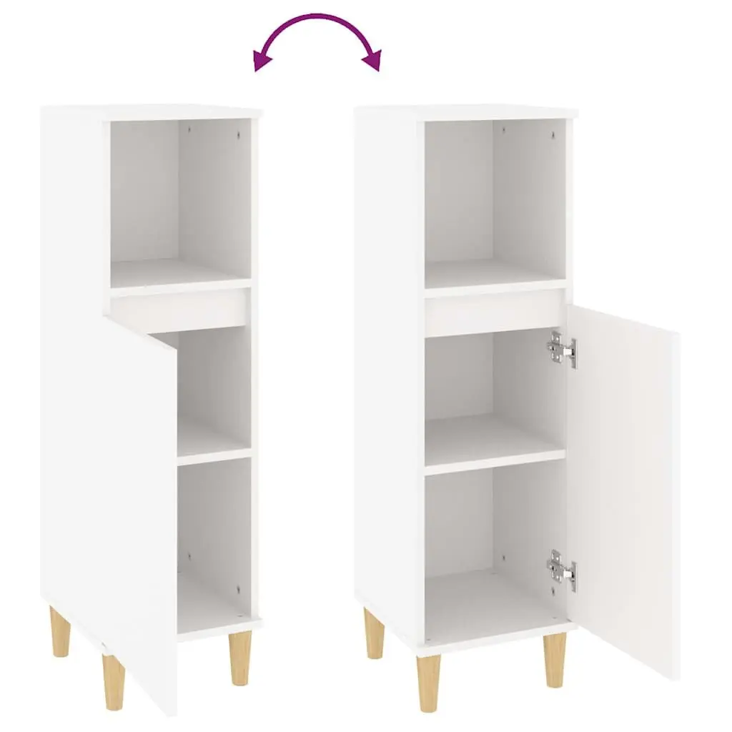 Engineered Wood Bathroom Vanity Cabinet with Eucalyptus Feet