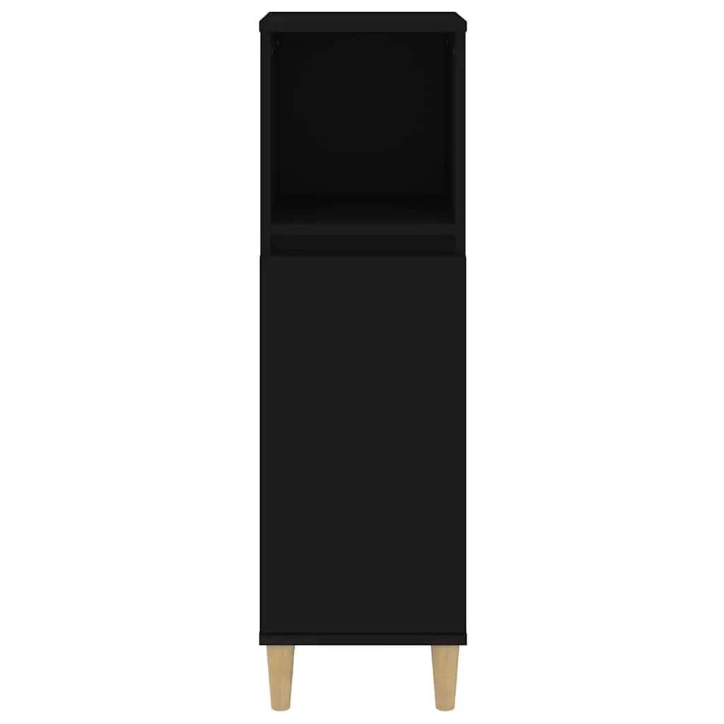 Bathroom Cabinet Engineered Wood 30x30x100cm Black