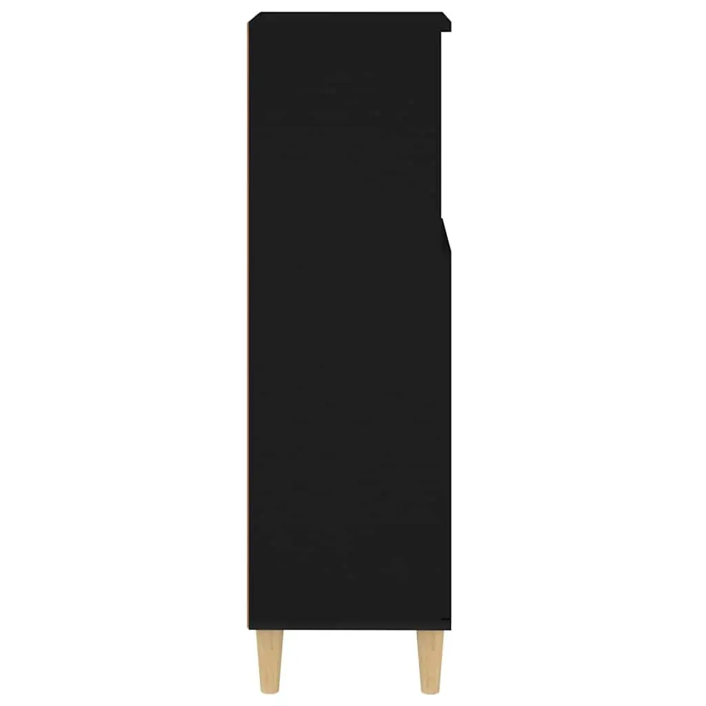 Bathroom Cabinet Engineered Wood 30x30x100cm Black