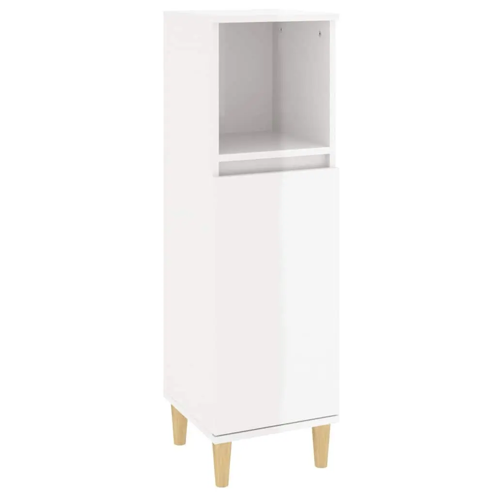 High Gloss White Bathroom Vanity Cabinet with Storage