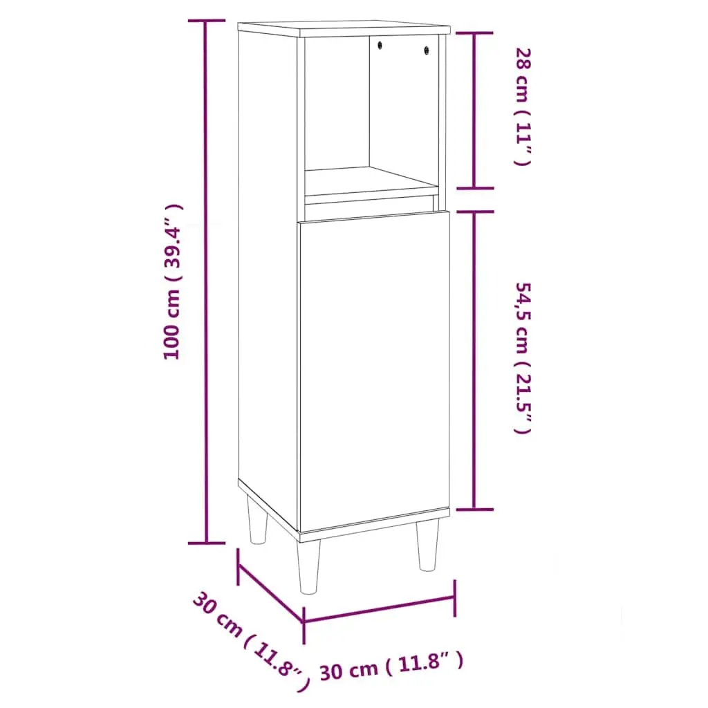 High Gloss White Bathroom Vanity Cabinet with Storage
