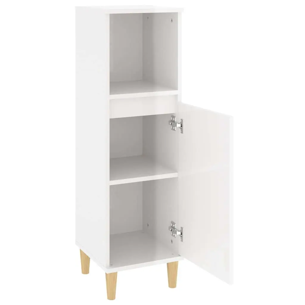 High Gloss White Bathroom Vanity Cabinet with Storage
