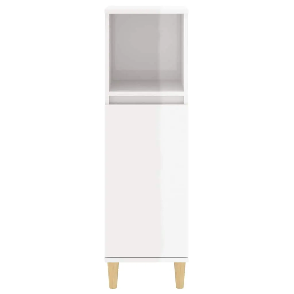 High Gloss White Bathroom Vanity Cabinet with Storage