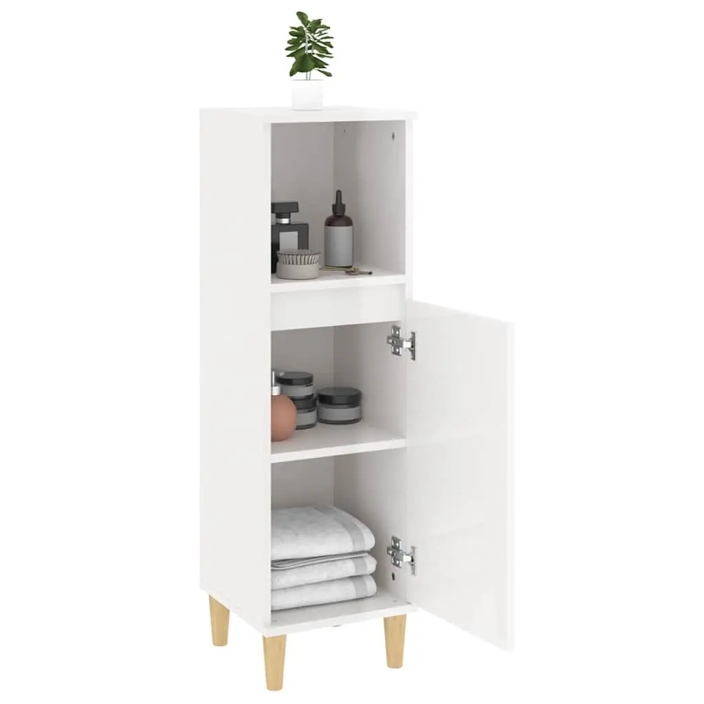 High Gloss White Bathroom Vanity Cabinet with Storage