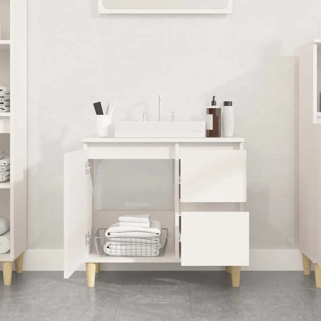 White Bathroom Vanity Cabinet with Durable Drawers