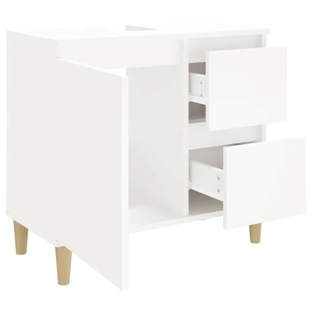 White Bathroom Vanity Cabinet with Durable Drawers