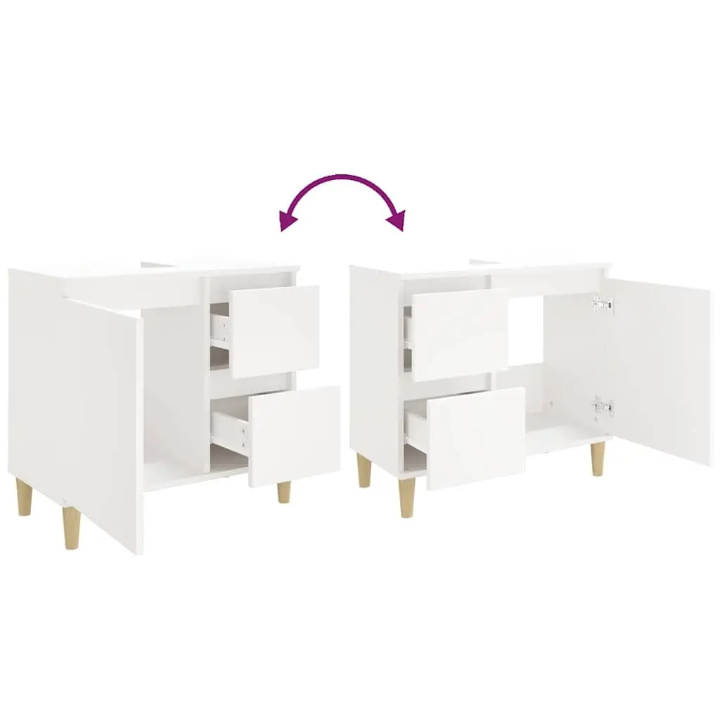 White Bathroom Vanity Cabinet with Durable Drawers