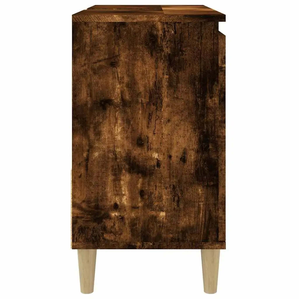 Bathroom Cabinet Engineered Wood 65x33x60cm Brown Smoked Oak