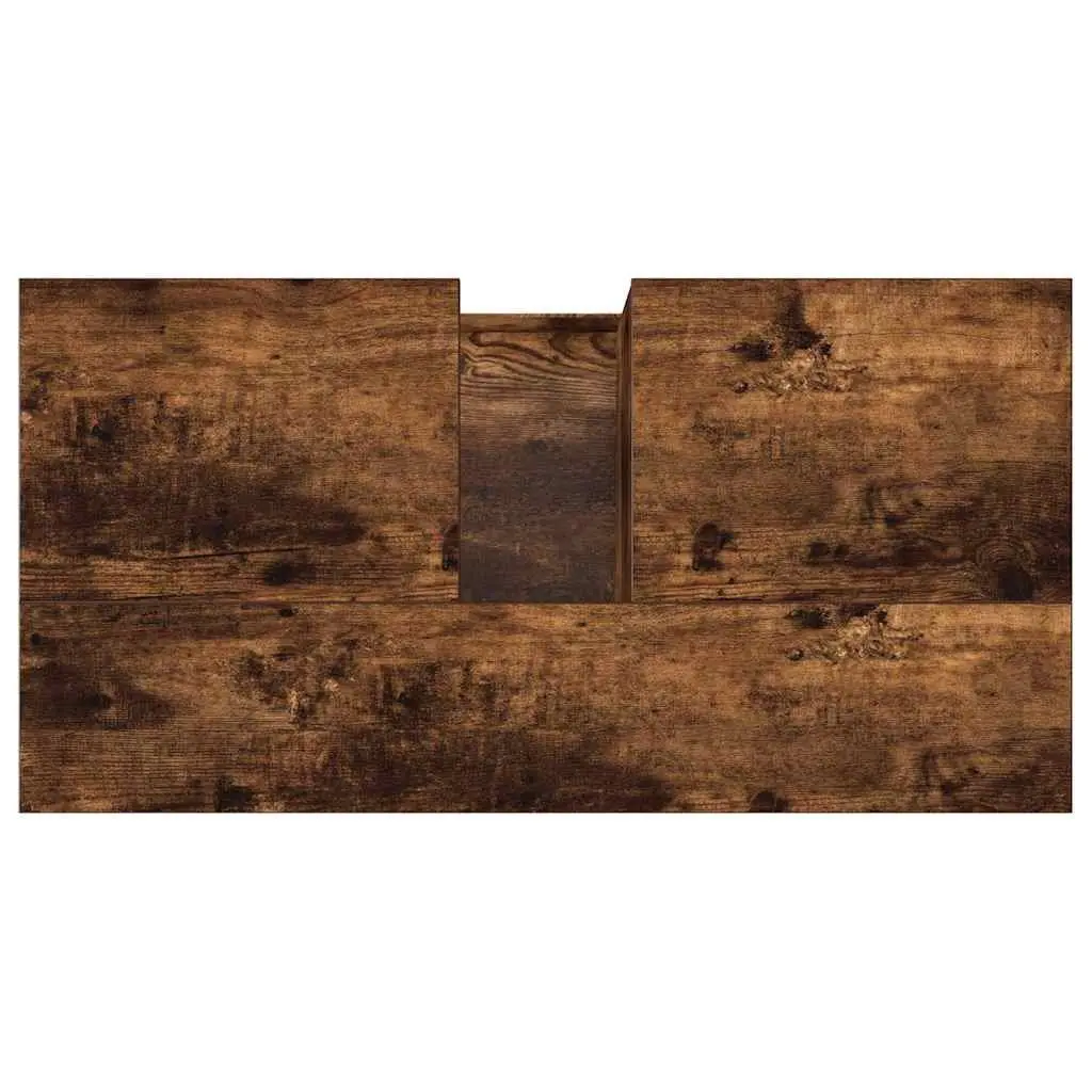Bathroom Cabinet Engineered Wood 65x33x60cm Brown Smoked Oak