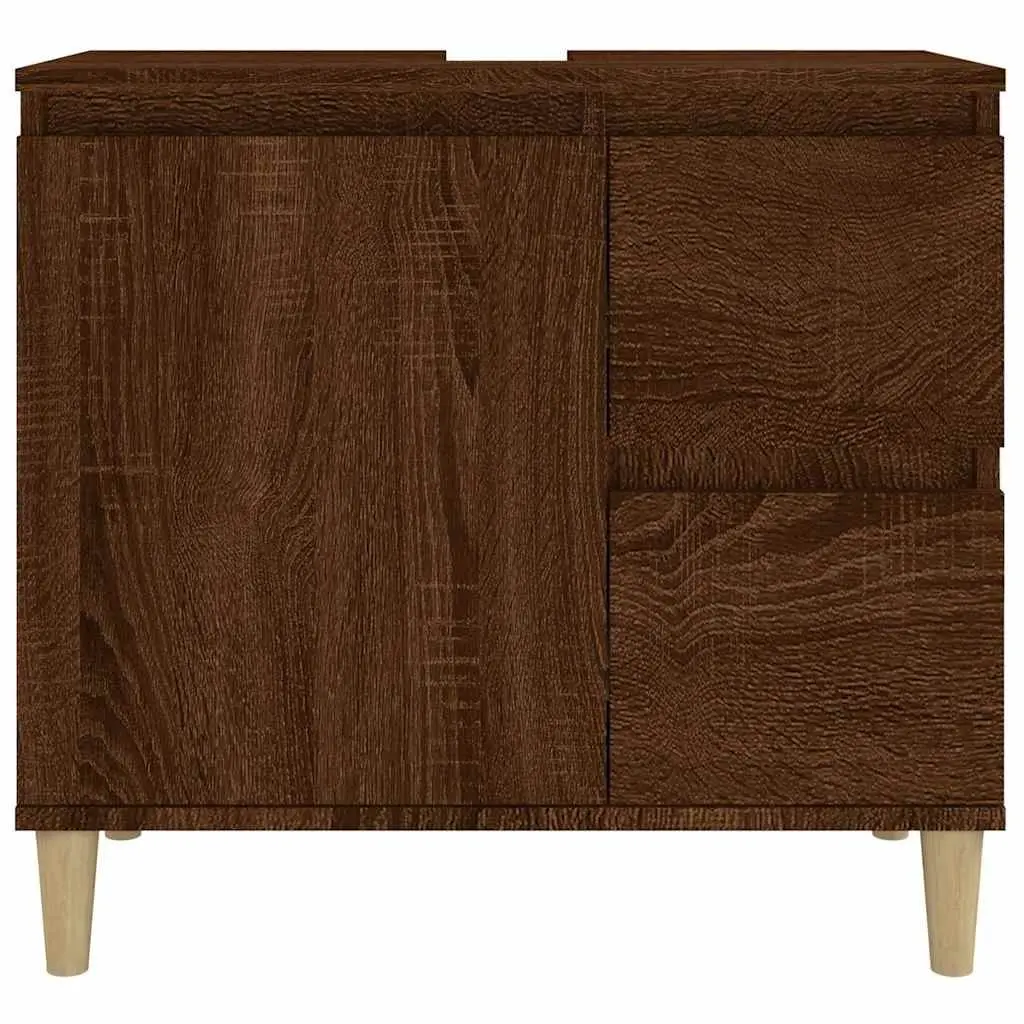 Brown Oak Bathroom Vanity Cabinet 65x33x60cm