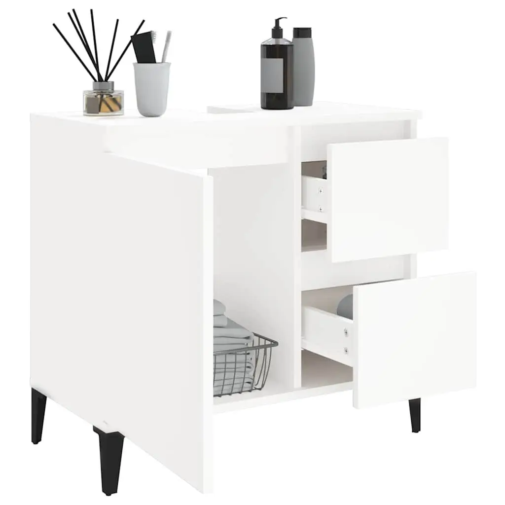 White Bathroom Vanity Cabinet with 2 Drawers