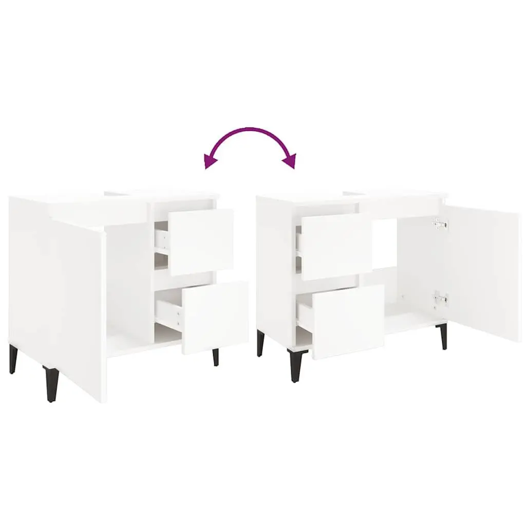 White Bathroom Vanity Cabinet with 2 Drawers