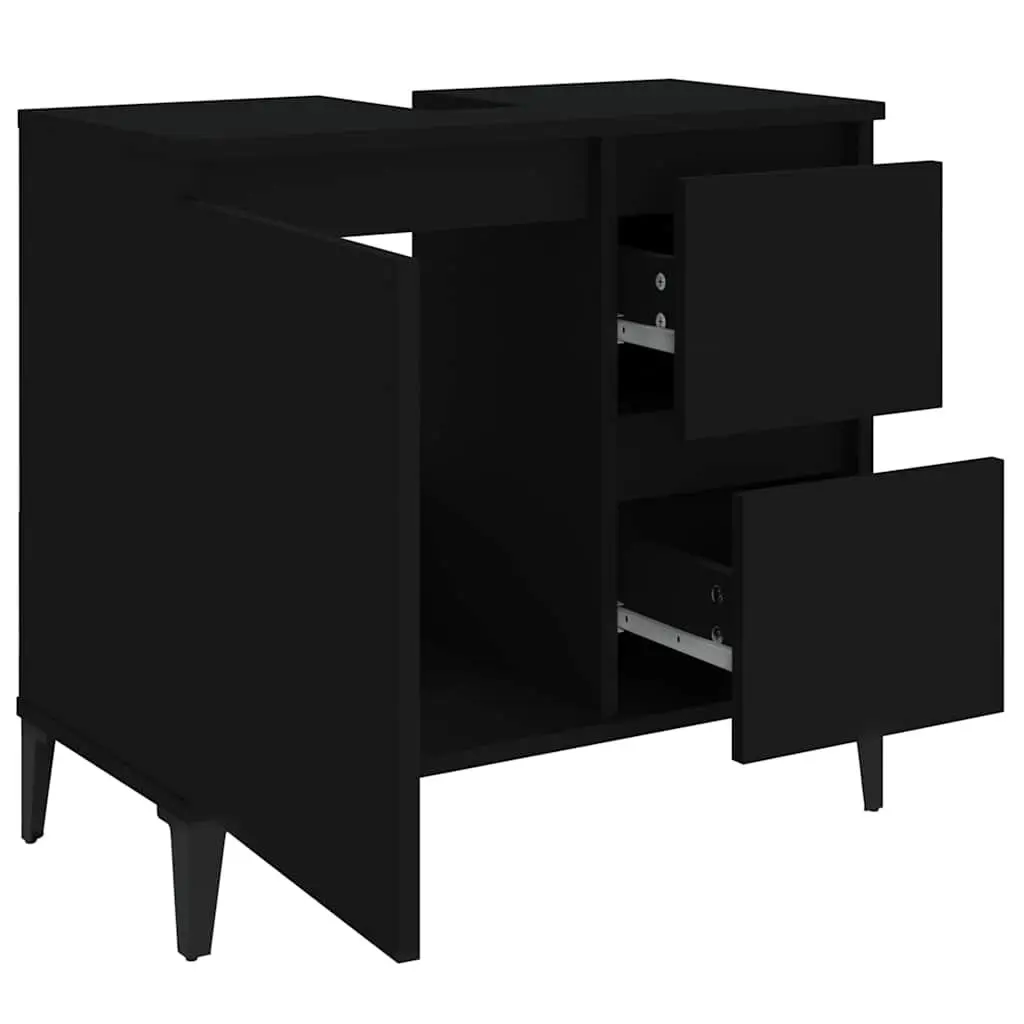 Black Bathroom Vanity Cabinet with 2 Drawers