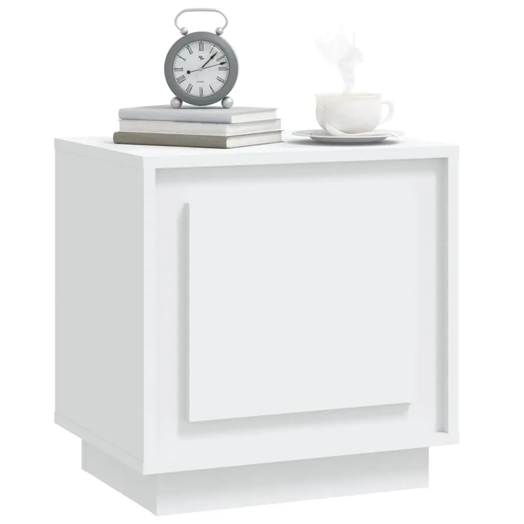 Bedside Cabinets Engineered Wood 44x35x45 cm White 2 Piece Modern Nightstand Storage Cabinet
