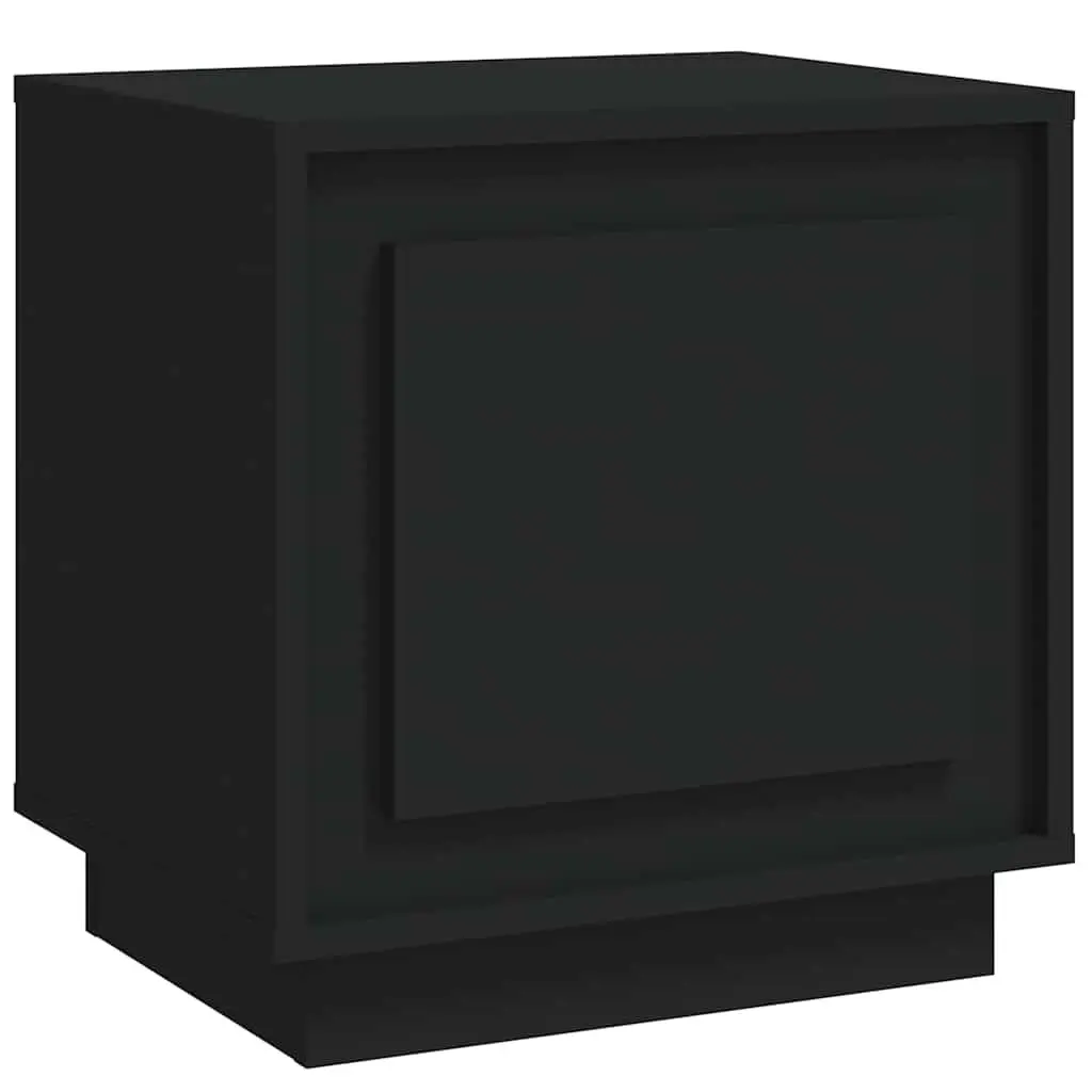 Black Modern Nightstand Bedside Cabinet with Door 44x35x45cm