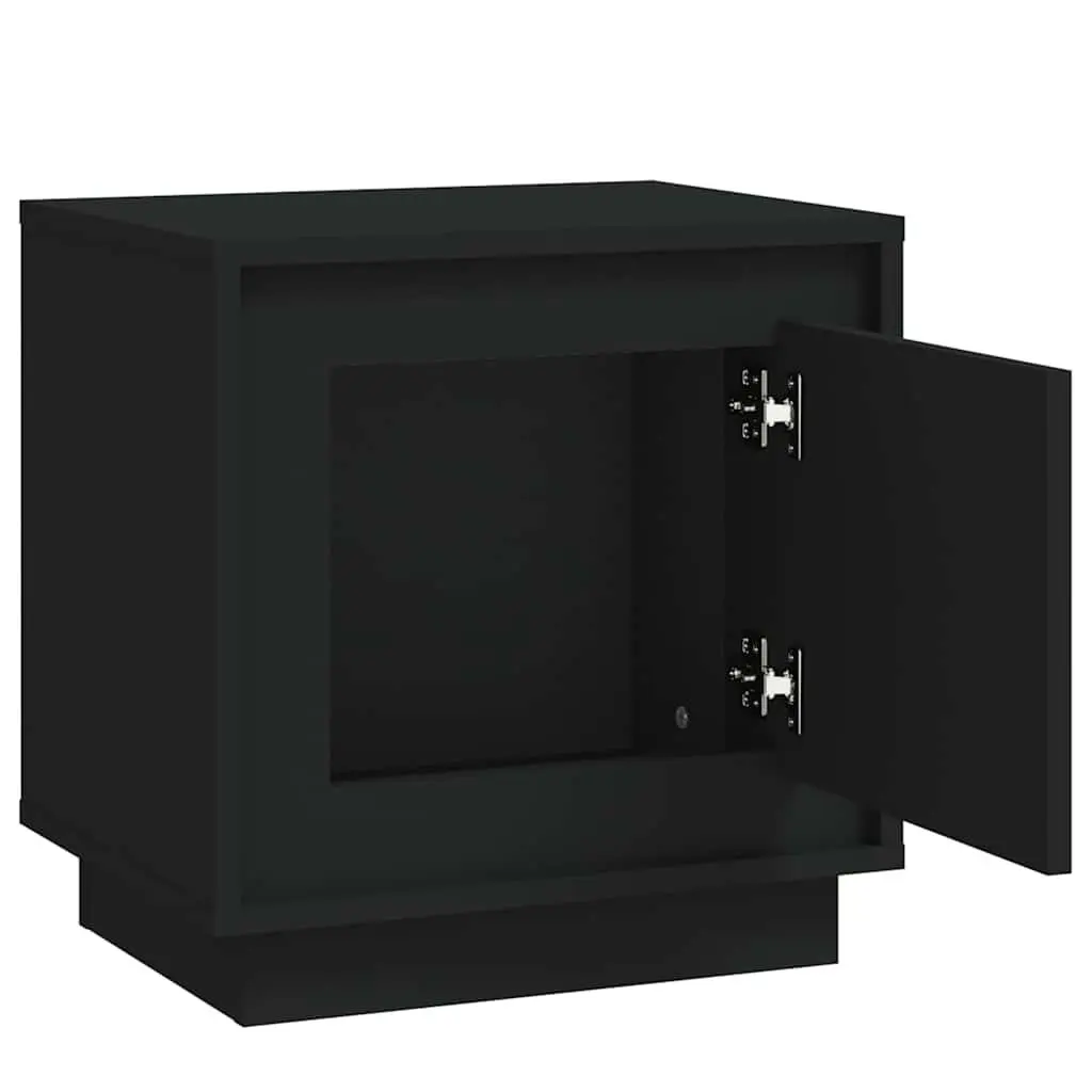 Black Modern Nightstand Bedside Cabinet with Door 44x35x45cm