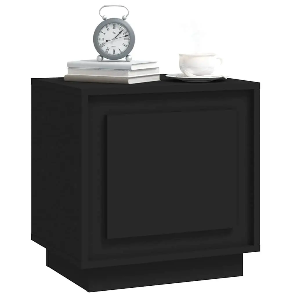 Black Modern Nightstand Bedside Cabinet with Door 44x35x45cm