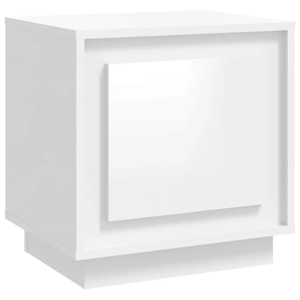 White Bedside Cabinet with Storage Door 44x35x45cm