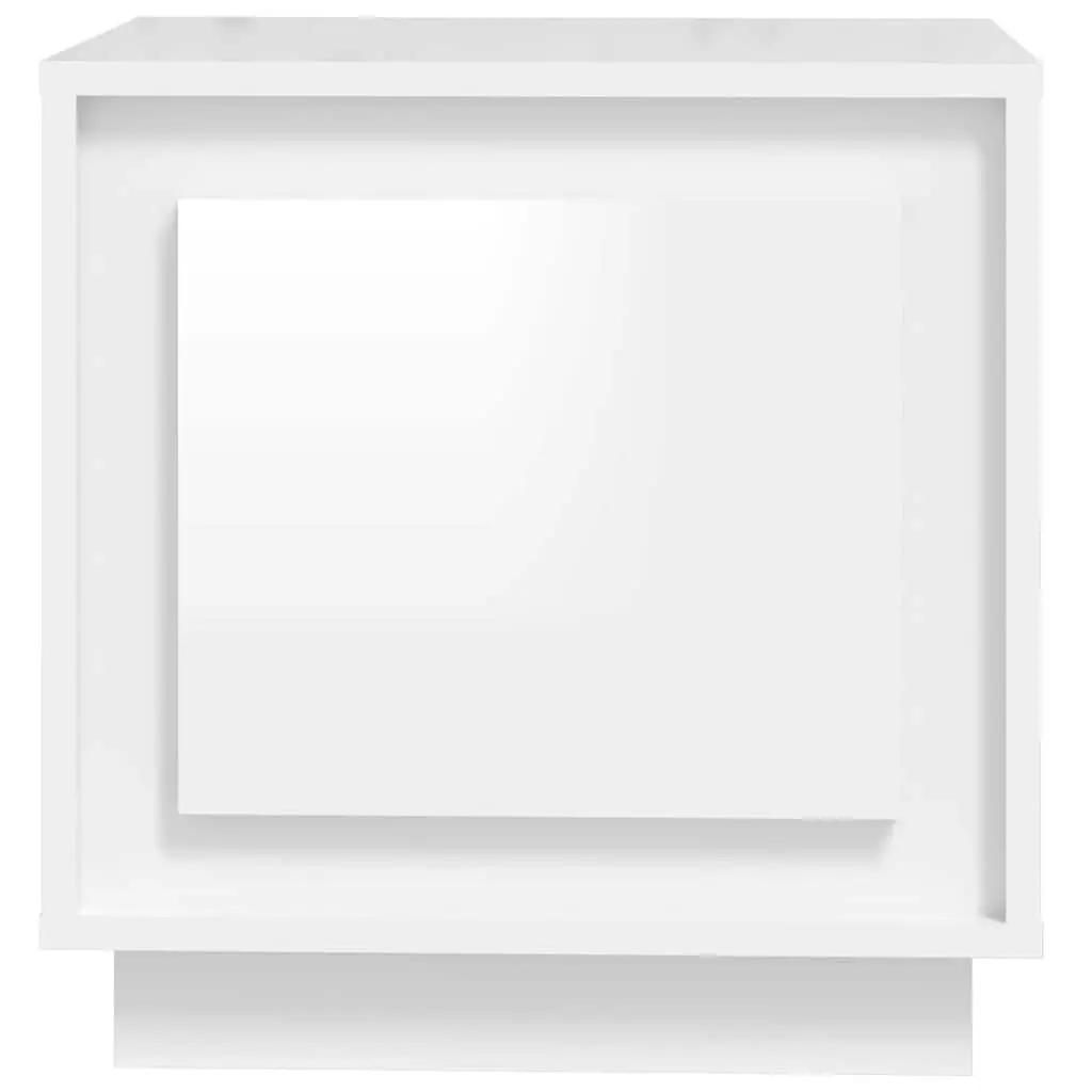 White Bedside Cabinet with Storage Door 44x35x45cm
