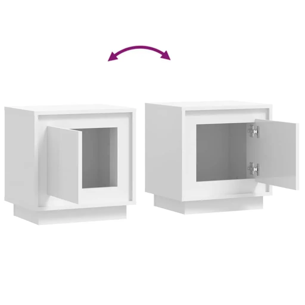 Bedside Cabinets Engineered Wood 44x35x45cm White Set of 2