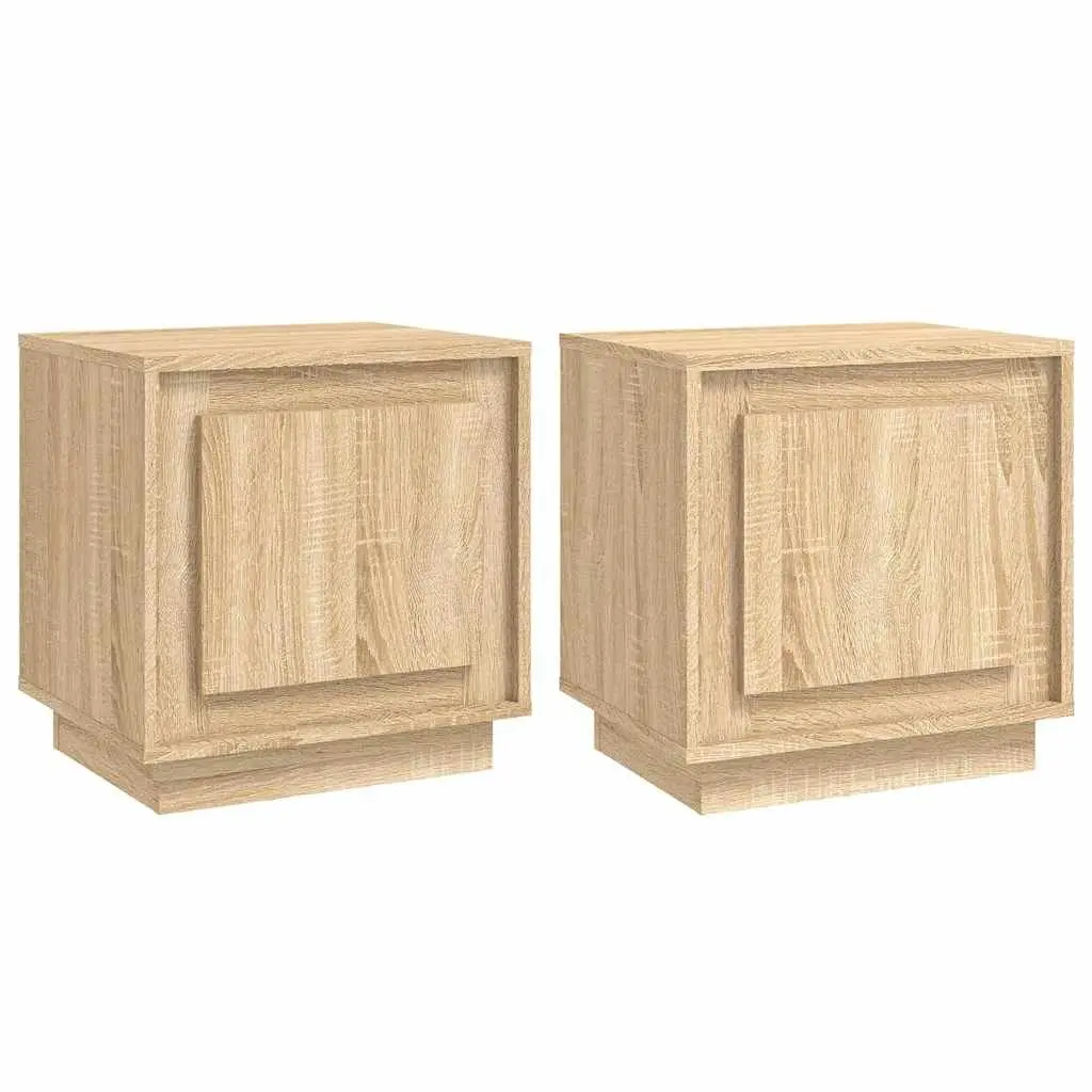 Bedside Cabinets 2 pcs Brown 44x35x45 cm Modern Nightstand Storage Table