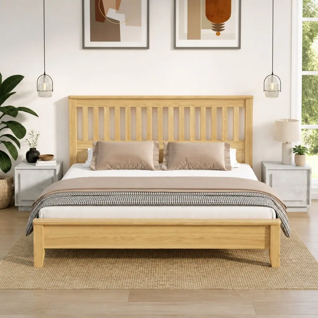 Grey Engineered Wood Bedside Cabinet Set of 2