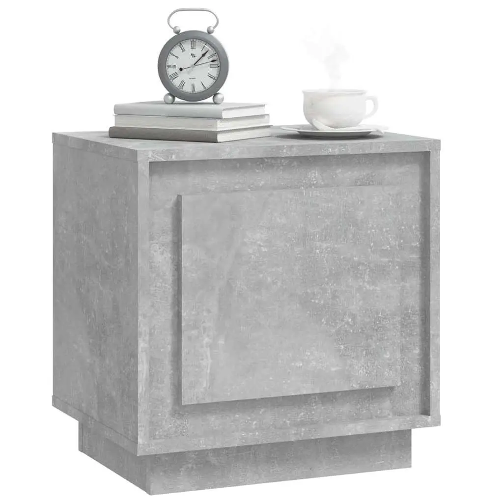Grey Engineered Wood Bedside Cabinet Set of 2