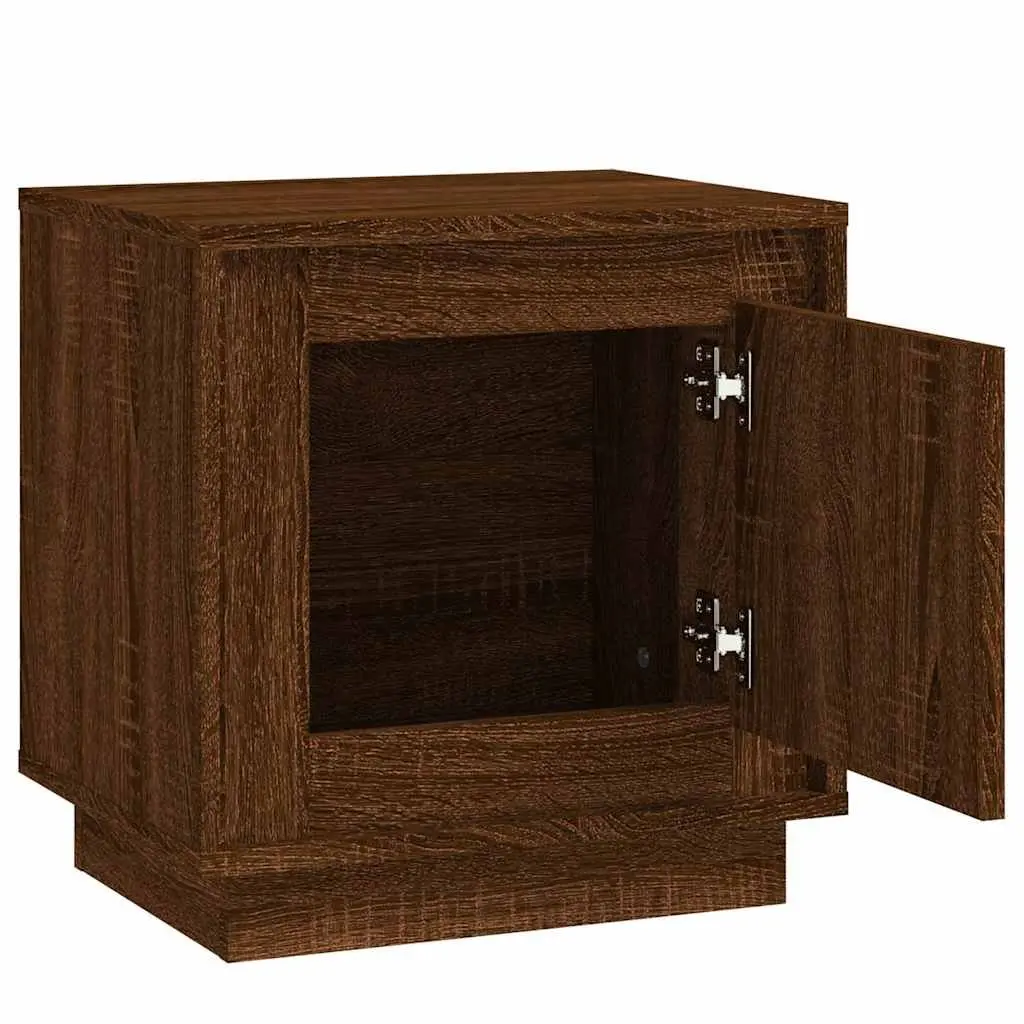 Bedside Cabinets Engineered Wood 44x35x45 cm Brown Oak Set of 2