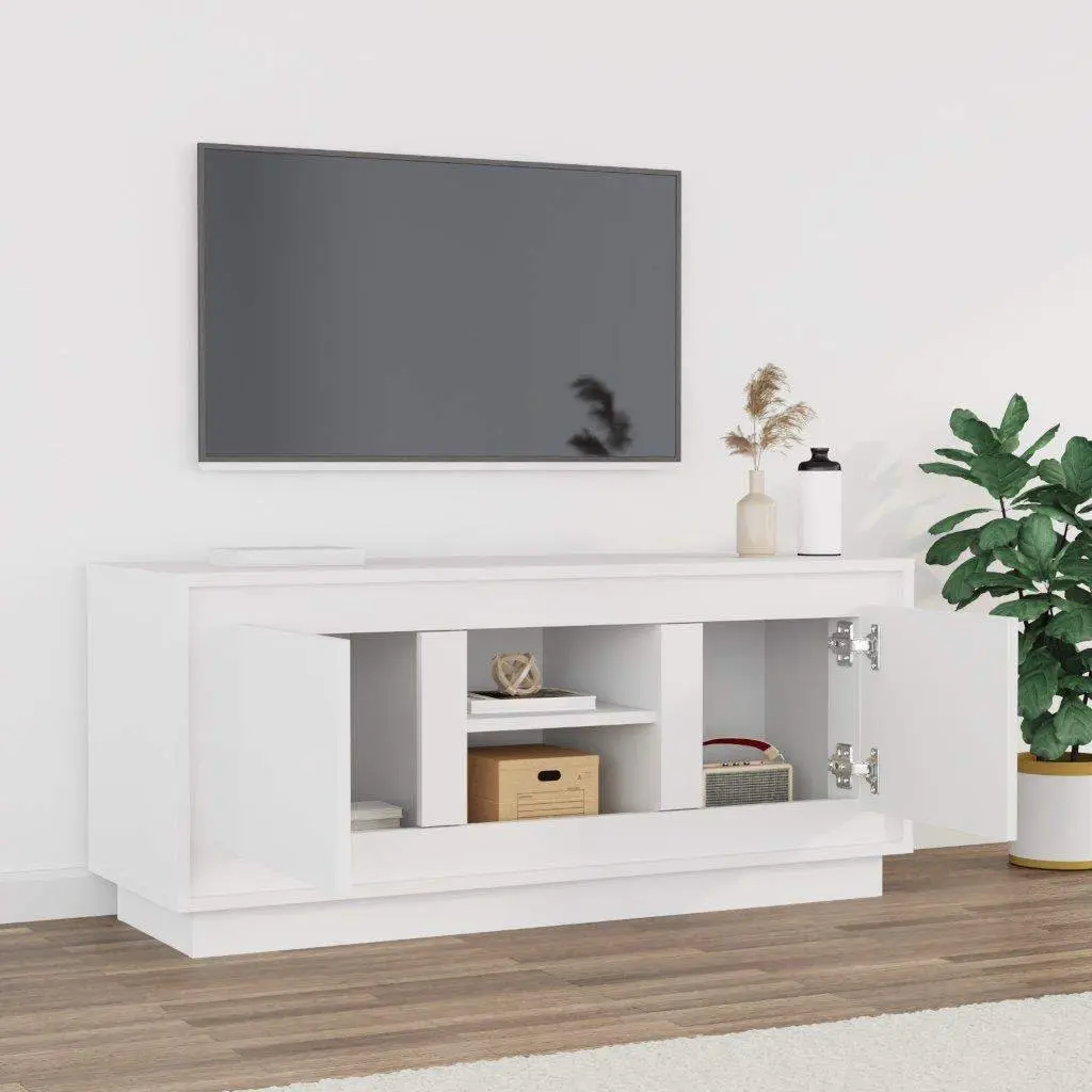 White TV Cabinet for Living Room Storage