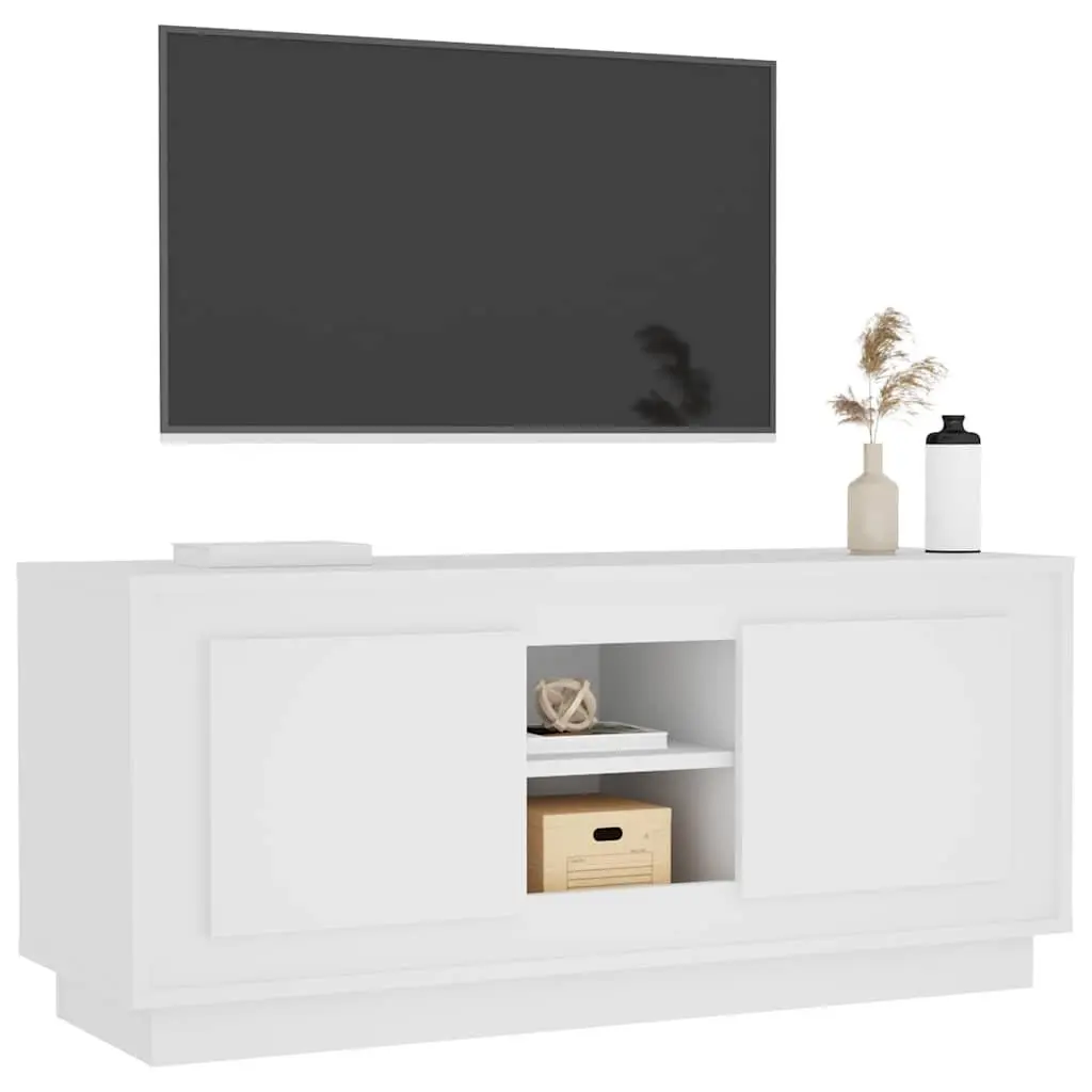 White TV Cabinet for Living Room Storage