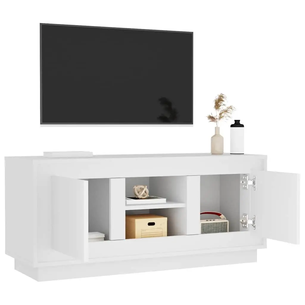 White TV Cabinet for Living Room Storage