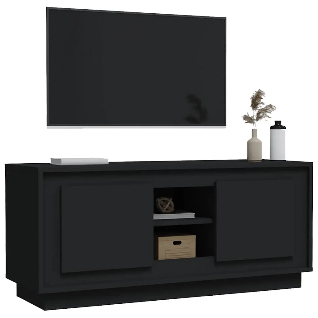 TV Cabinet Engineered Wood 102x35x45 cm Black