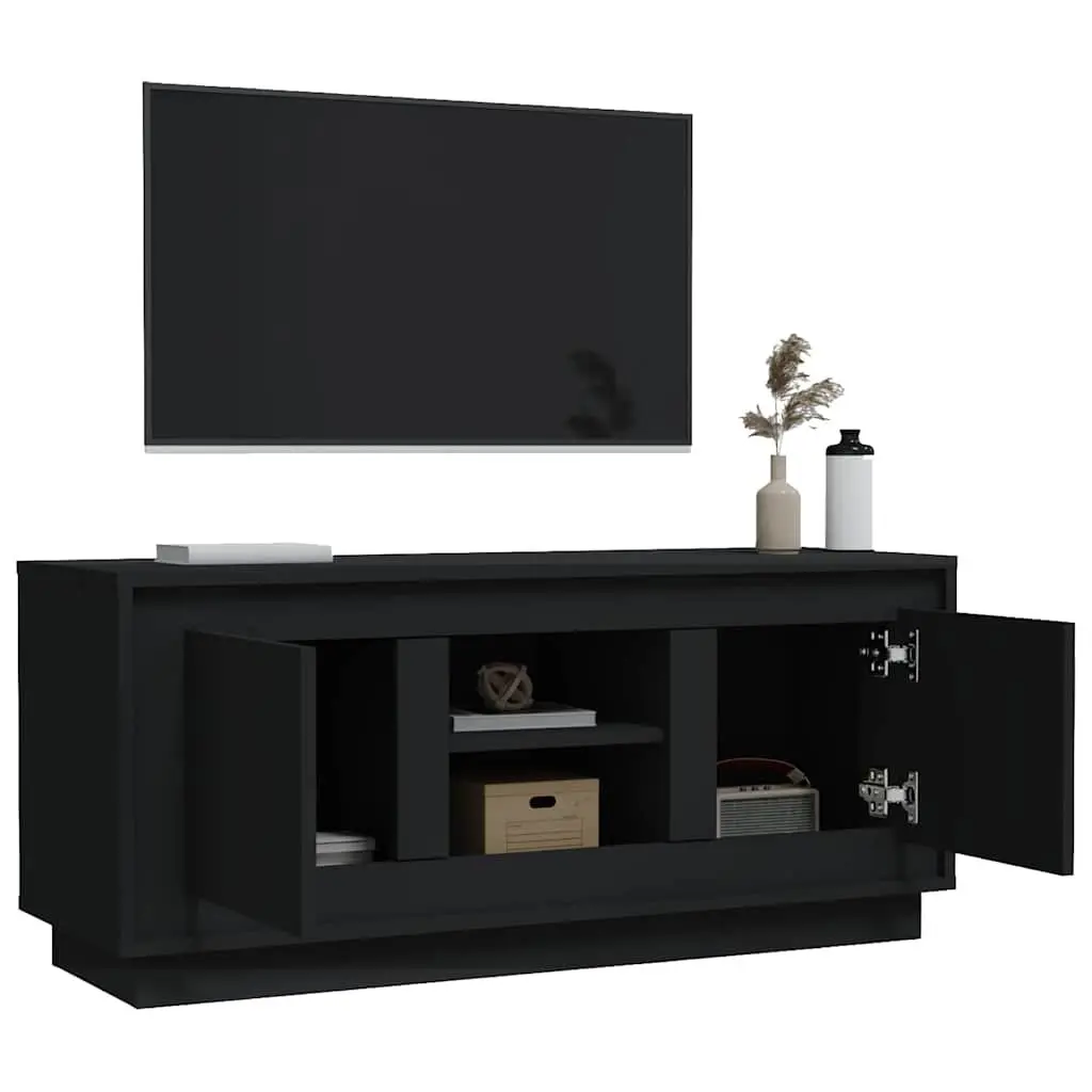 TV Cabinet Engineered Wood 102x35x45 cm Black