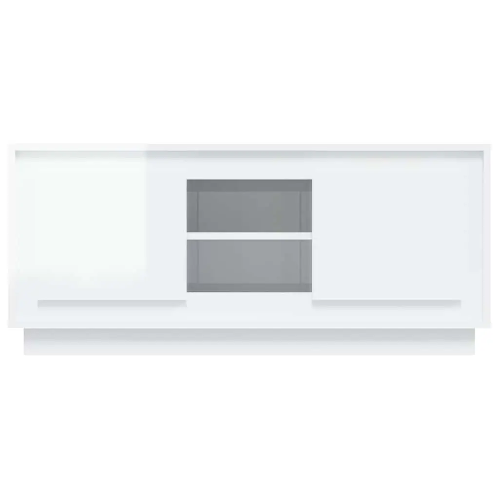 High Gloss White Modern TV Cabinet with Ample Storage