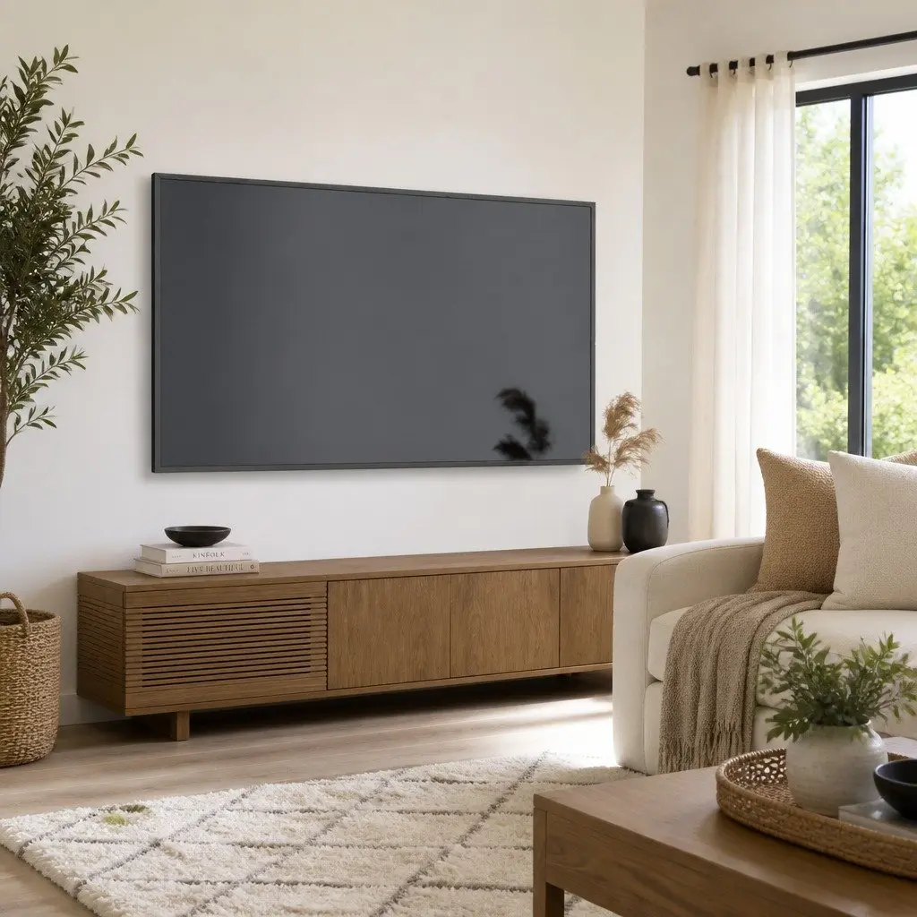 Grey TV Cabinet 102x35x45 cm Media Stand