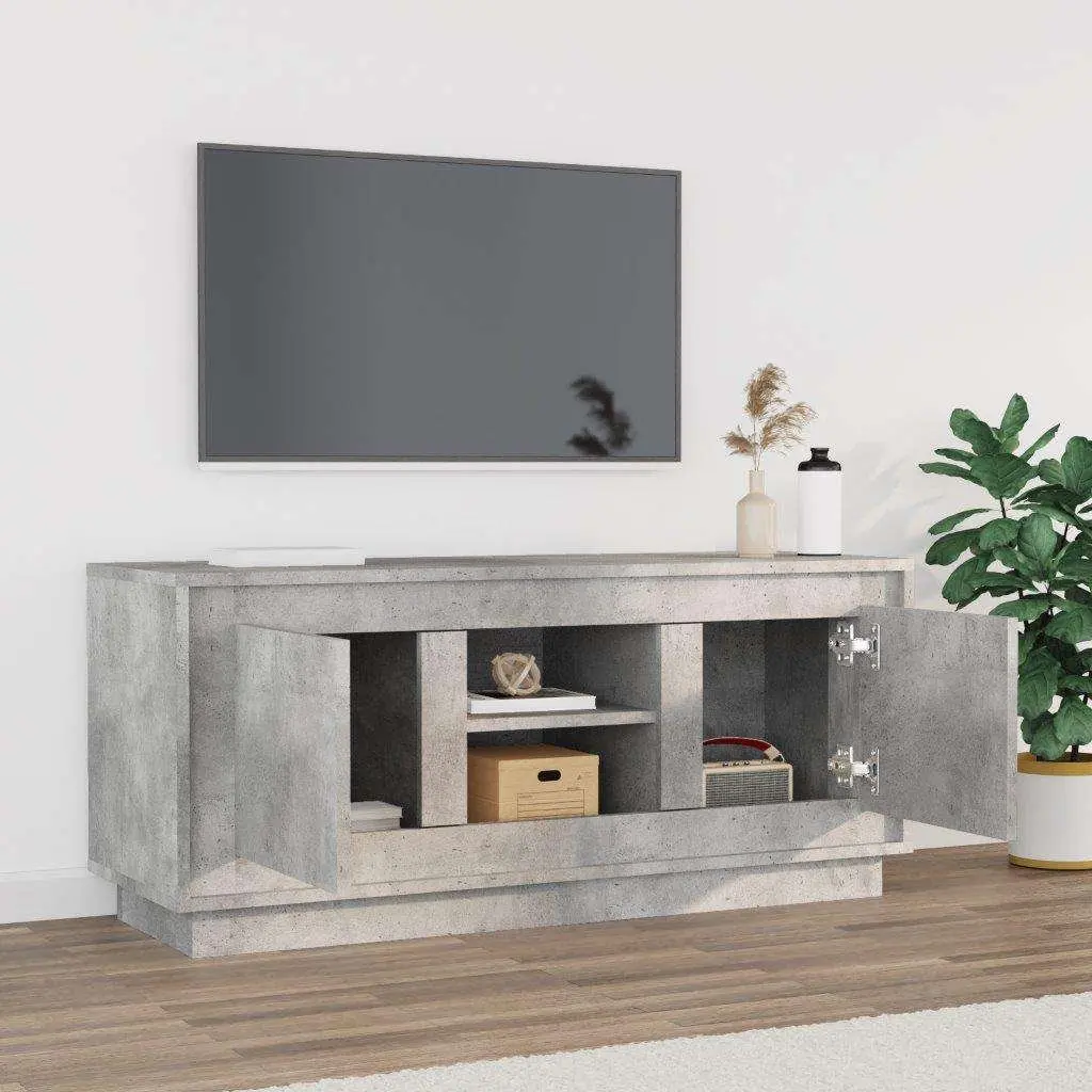 Grey TV Cabinet 102x35x45 cm Media Stand