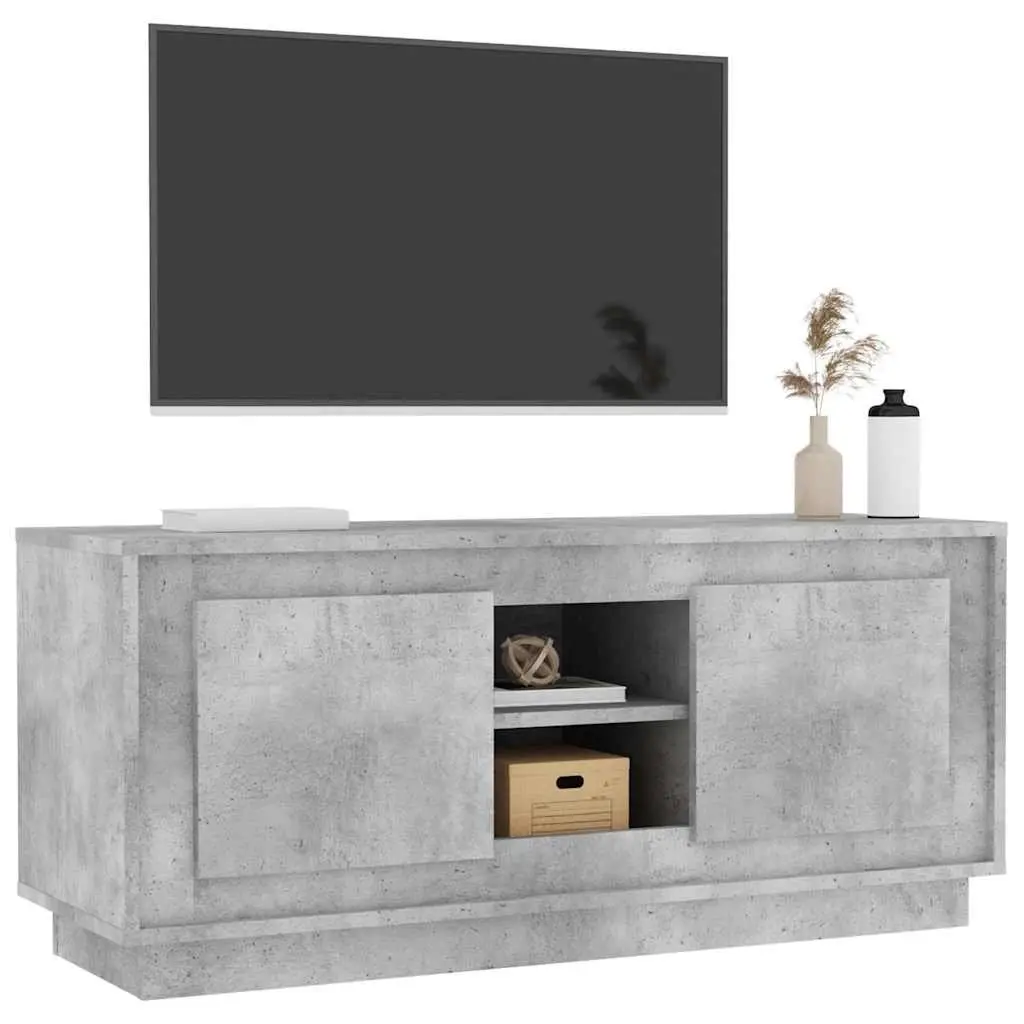 Grey TV Cabinet 102x35x45 cm Media Stand