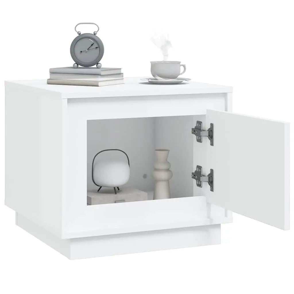 White Coffee Table Storage Cabinet for Living Rooms