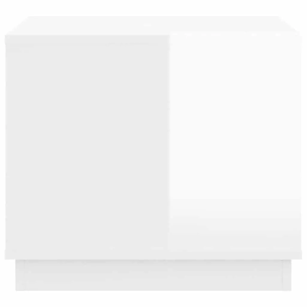 High Gloss White Coffee Table with Storage Cabinet